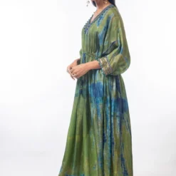 CAPISVIRLEO Moss Green Embellished Kaftan -Deals Drapizia Store capo12 3