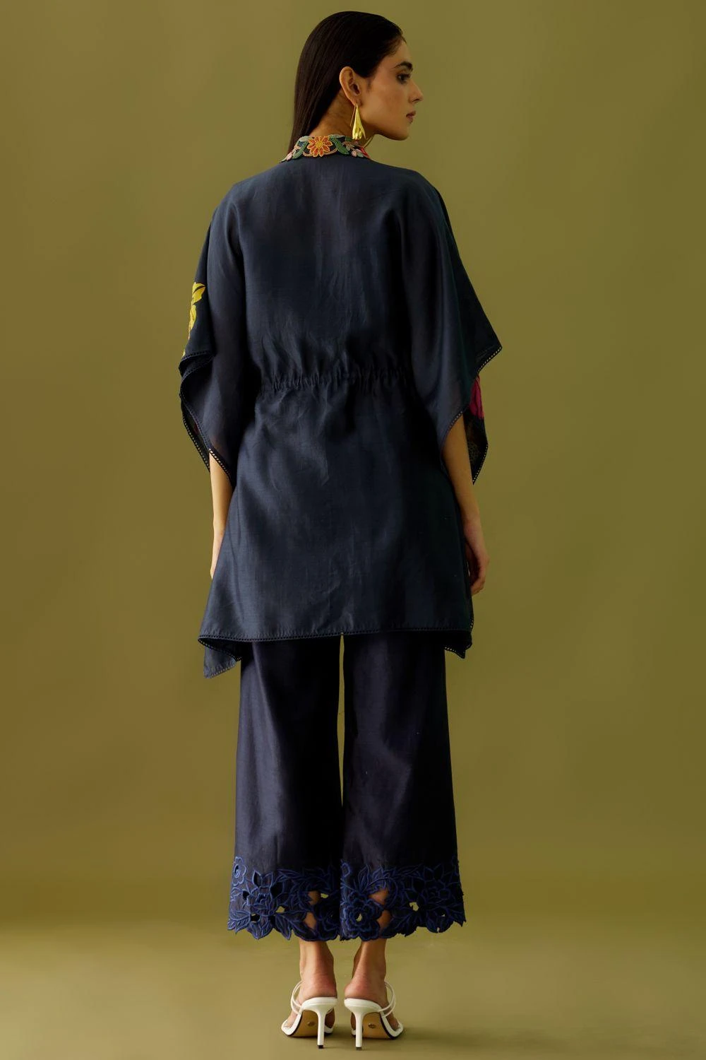 Chandrima Indigo Beadwork Kaftan Shirt 7 Chandrima Indigo Beadwork Kaftan Shirt - Image 5