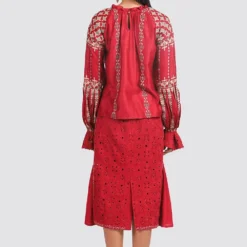 Chandrima Red Chanderi Top -Deals Drapizia Store css20t09 4 1