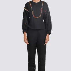 Chandrima Black Cutwork Top