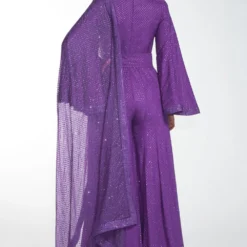 Itrh Purple Crystal Jumpsuit With Dupatta -Deals Drapizia Store dc22w040 3