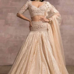 Tarun Tahiliani Gold Kalidar Brocade Lehenga Set