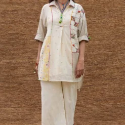 Sunira Designs Kora High-low Embroidered Shirt