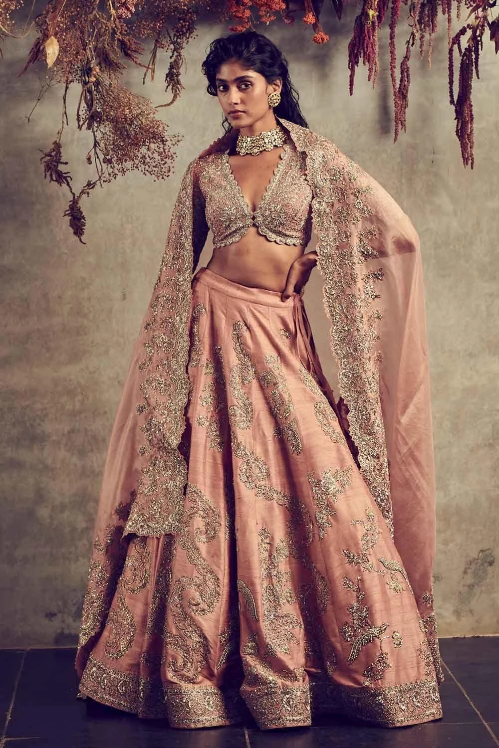 Jayanti Reddy Peach Embroidered Lehenga Set 3 Jayanti Reddy Peach Embroidered Lehenga Set