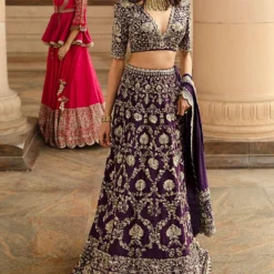 Jayanti Reddy Purple Zardosi Embroidered Lehenga Set