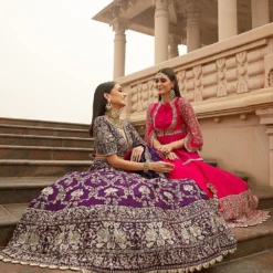 Jayanti Reddy Purple Zardosi Embroidered Lehenga Set -Deals Drapizia Store jr ensm 031 4