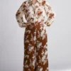 KoAi Cream And Brown Floral Shirt -Deals Drapizia Store kofw20051 1
