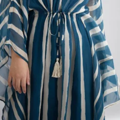 KoAi Teal Striped Kaftan -Deals Drapizia Store kofw20066 3