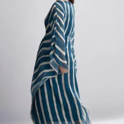 KoAi Teal Striped Kaftan -Deals Drapizia Store kofw20066 4
