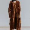 Mimamsaa Rose Gold Tissue Silk Kaftan