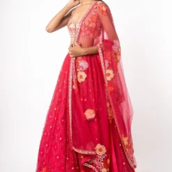 Mishru Pink Floral Embroidered Lehenga Set -Deals Drapizia Store mish12 3