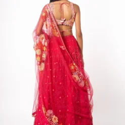 Mishru Pink Floral Embroidered Lehenga Set -Deals Drapizia Store mish12 5