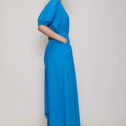 Mati Blue Jumpsuit With Elasticated Waist -Deals Drapizia Store mtsj blue 3