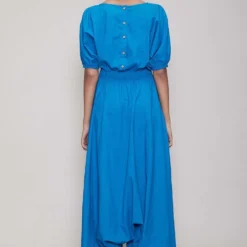 Mati Blue Jumpsuit With Elasticated Waist -Deals Drapizia Store mtsj blue 4