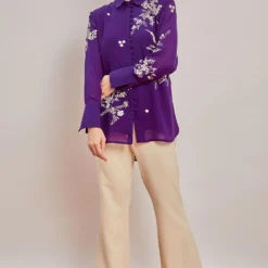 PATINE Shirt With Crane Motifs In Parsi Gara Embroidery -Deals Drapizia Store patine 13 2