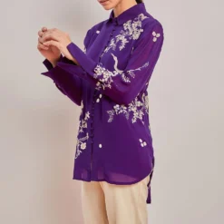 PATINE Shirt With Crane Motifs In Parsi Gara Embroidery -Deals Drapizia Store patine 13 3