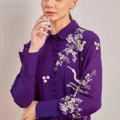 PATINE Shirt With Crane Motifs In Parsi Gara Embroidery -Deals Drapizia Store patine 13 4