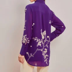 PATINE Shirt With Crane Motifs In Parsi Gara Embroidery -Deals Drapizia Store patine 13 5