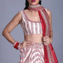 Punit Balana Chanderi Silk Hand Embroidered Lehenga Set -Deals Drapizia Store pbmr 11 4
