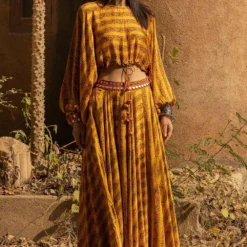 Punit Balana Mustard Printed Embellished Top & Skirt Set -Deals Drapizia Store pbmr 43 2