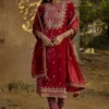 Punit Balana Red Velvet Kurta Set With Dabka Work -Deals Drapizia Store pbmr 67 1