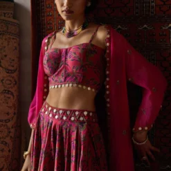 Punit Balana Silk Chanderi Lehenga Set With Cape -Deals Drapizia Store pbsb 19 r 3