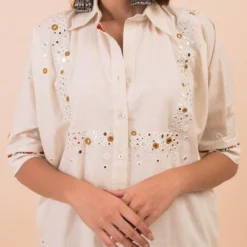 Pooja Keyur Off White Long Shirt 6 Pooja Keyur Off White Long Shirt -Deals Drapizia Store pkabhla001 2