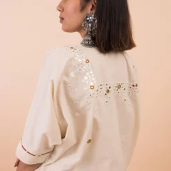 Pooja Keyur Off White Long Shirt 7 Pooja Keyur Off White Long Shirt -Deals Drapizia Store pkabhla001 3