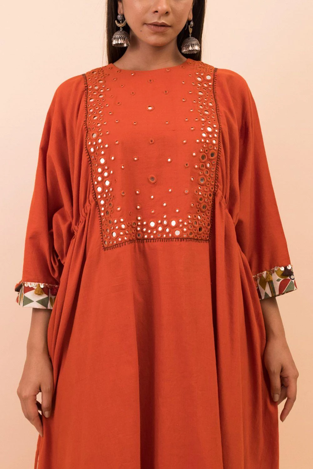 Pooja Keyur Rust Orange Kaftan Kurta & Printed Pants 4 Pooja Keyur Rust Orange Kaftan Kurta & Printed Pants - Image 2