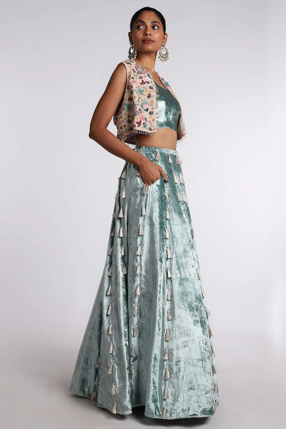 Payal Singhal Periwinkle Blue Lehenga Set 4 Payal Singhal Periwinkle Blue Lehenga Set - Image 2