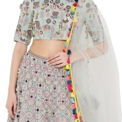 Payal Singhal Pale Blue Lehenga Set With Embroidered Choli -Deals Drapizia Store ps fw726 b 5