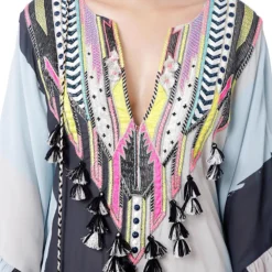 Payal Singhal Striped Frill Kaftan With Embroidery Detail -Deals Drapizia Store ps fw778 3