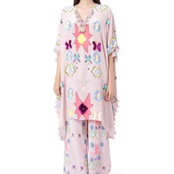 Payal Singhal Pink Printed Kaftan With Flared Pants