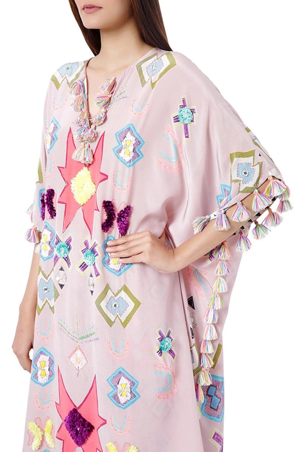 Payal Singhal Pink Printed Kaftan With Flared Pants 5 Payal Singhal Pink Printed Kaftan With Flared Pants - Image 3