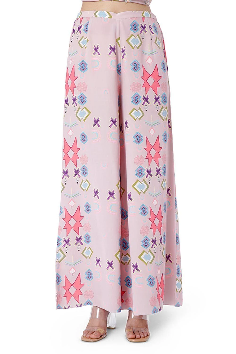 Payal Singhal Pink Printed Kaftan With Flared Pants 6 Payal Singhal Pink Printed Kaftan With Flared Pants - Image 4