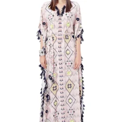 Payal Singhal Diamond Printed Embroidered Kaftan With Belt