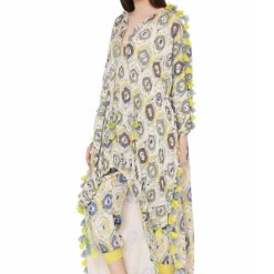 PS Pret By Payal Singhal Yellow Printed High Low Kaftan Top With Pants -Deals Drapizia Store ps fw818 2
