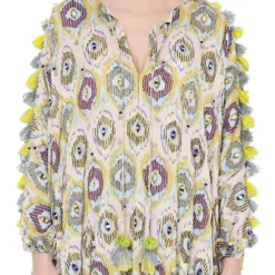 PS Pret By Payal Singhal Yellow Printed High Low Kaftan Top With Pants -Deals Drapizia Store ps fw818 3