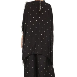 Payal Singhal Black Embroidered Silk Kaftan & Palazzo Set -Deals Drapizia Store ps kp0093 5