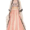 Payal Singhal Coral Embroidered Lehenga Set With A Net Cape -Deals Drapizia Store ps lh0040 1