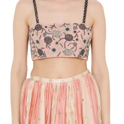 Payal Singhal Coral Embroidered Lehenga Set With A Net Cape -Deals Drapizia Store ps lh0040 3