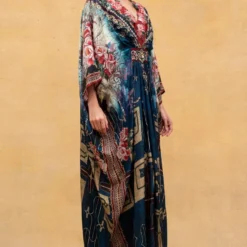 Rajdeep Ranawat Teal Floral Embellished Kaftan -Deals Drapizia Store r 32rr1 3