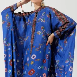 Rajdeep Ranawat Blue Bandhani Boxy Kaftan Tunic 12 Rajdeep Ranawat Blue Bandhani Boxy Kaftan Tunic -Deals Drapizia Store rr 1138 5