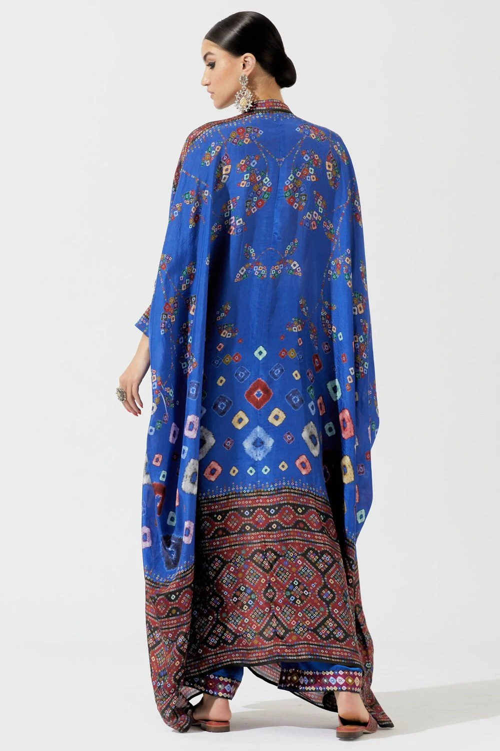 Rajdeep Ranawat Blue Bandhani Boxy Kaftan Tunic 8 Rajdeep Ranawat Blue Bandhani Boxy Kaftan Tunic - Image 6