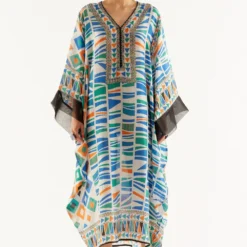 Rajdeep Ranawat Printed Midi Dress With Kaftan Sleeves
