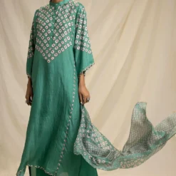 Rajdeep Ranawat Bandhni Printed Tunic Set With Stole