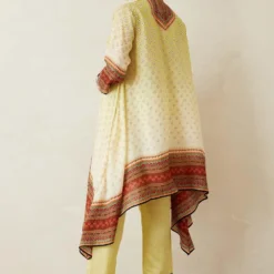 Rajdeep Ranawat Ombre Lime Green Tunic With An Asymmetrical Hem -Deals Drapizia Store rr356 4