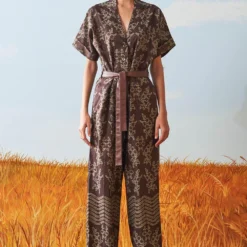 Ikai Brown Shibori Dyed Jumpsuit