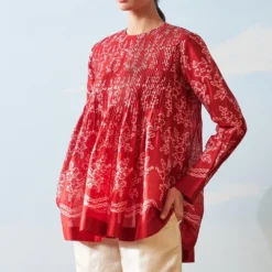Ikai Red Shibori Dyed Pleated Shirt -Deals Drapizia Store sh sps 2119 3