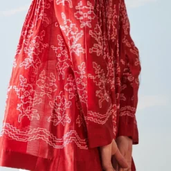 Ikai Red Shibori Dyed Pleated Shirt -Deals Drapizia Store sh sps 2119 4